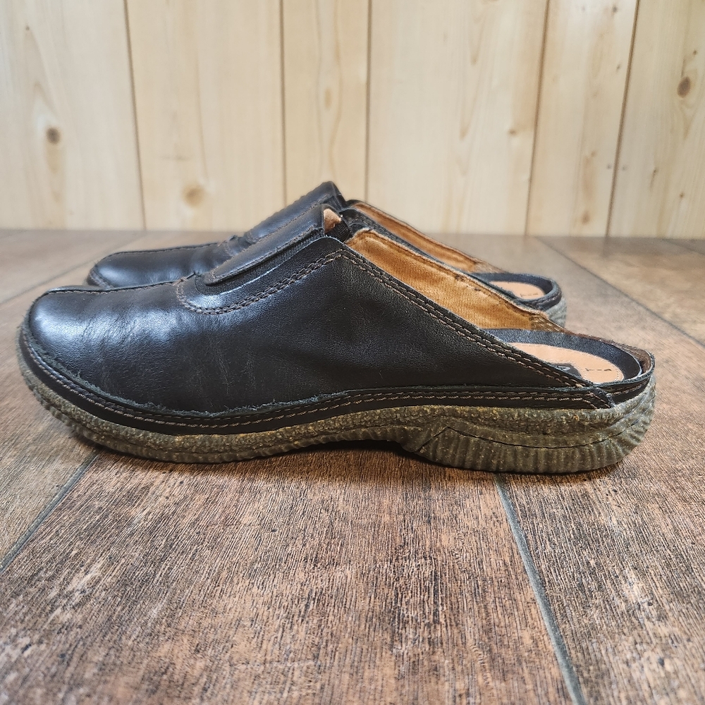 Clarks Artisan Collection Womens Size 9M Mules Clogs Slip-on Black Leather 84475 - Picture 2 of 10